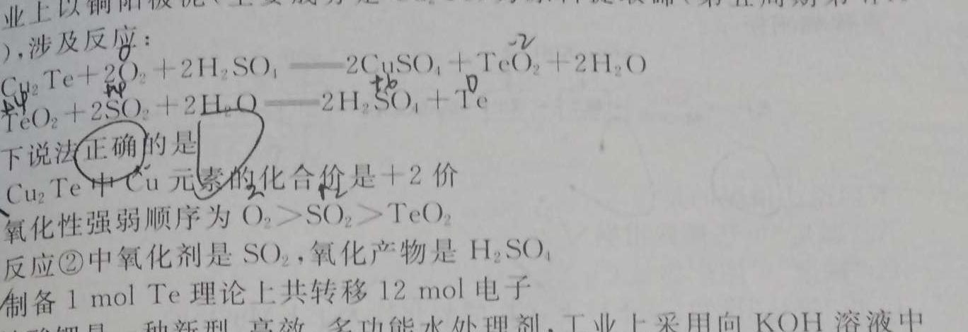 【热荐】群力考卷 模拟卷2024届高三第一次化学