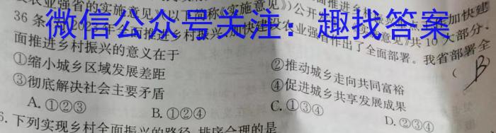 衡水金卷先享题2024年普通高等学校招生全国统一考试模拟试题分科综合全国乙卷政治~