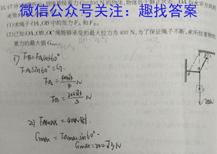 九师联盟 2024届高三11月质量检测巩固卷(XG/LG/(新教材-L)G)q物理