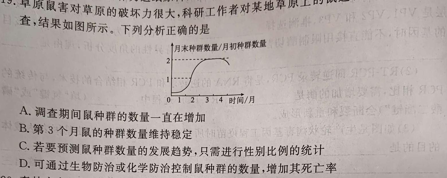 2024届衡水金卷先享题分科综合卷 新教材B二生物学部分