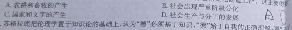 [今日更新]［山东大联考］山东省2024届高三年级上学期12月联考历史试卷答案