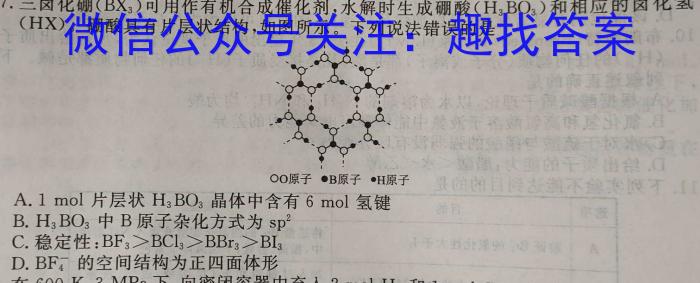 q江西省2025届八年级《学业测评》分段训练（三）化学