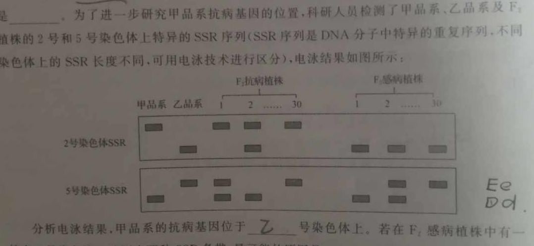 NT2023-2024学年第一学期12月高一阶段测试卷生物学部分