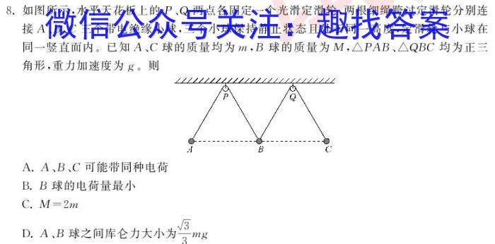 2024届贵州省六校联盟高考实用性联考卷（二）物理试卷答案