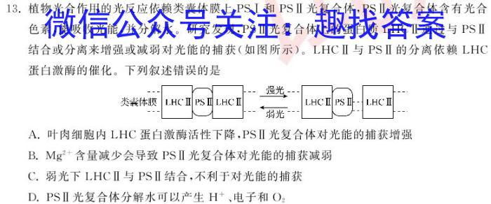 山西省2023-2024学年第二学期七年级期中双减教学成果展示生物学试题答案