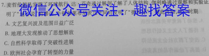 2025届湖南省高三入学考试(HUN)历史