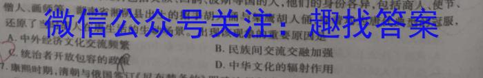 [师大名师金卷]2024年陕西省初中学业水平考试模拟卷(一)1历史试卷答案