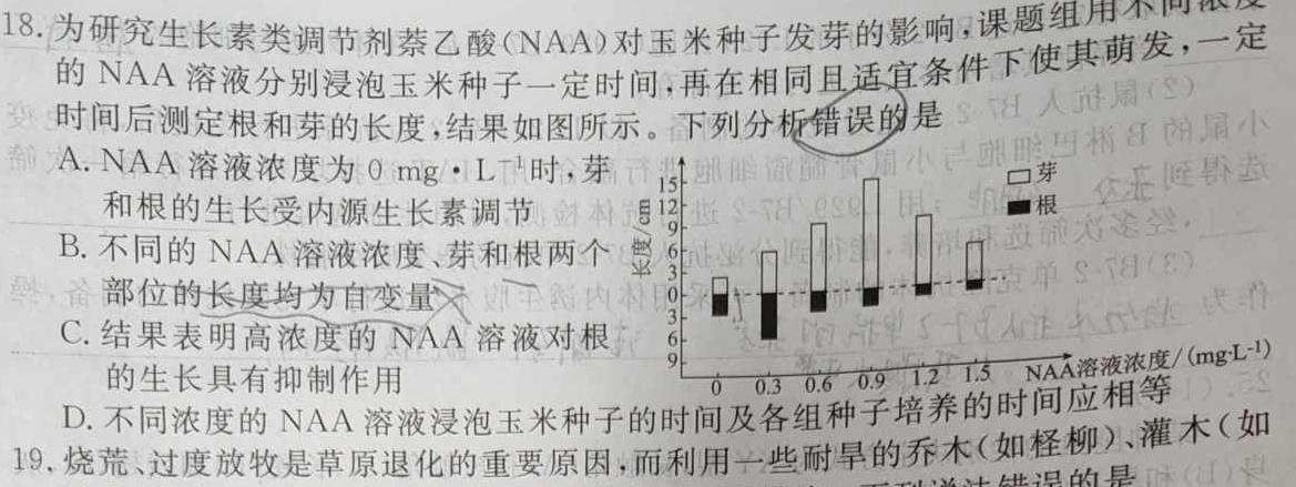 陕西省商洛市2023-2024学年度高一年级期末统考生物