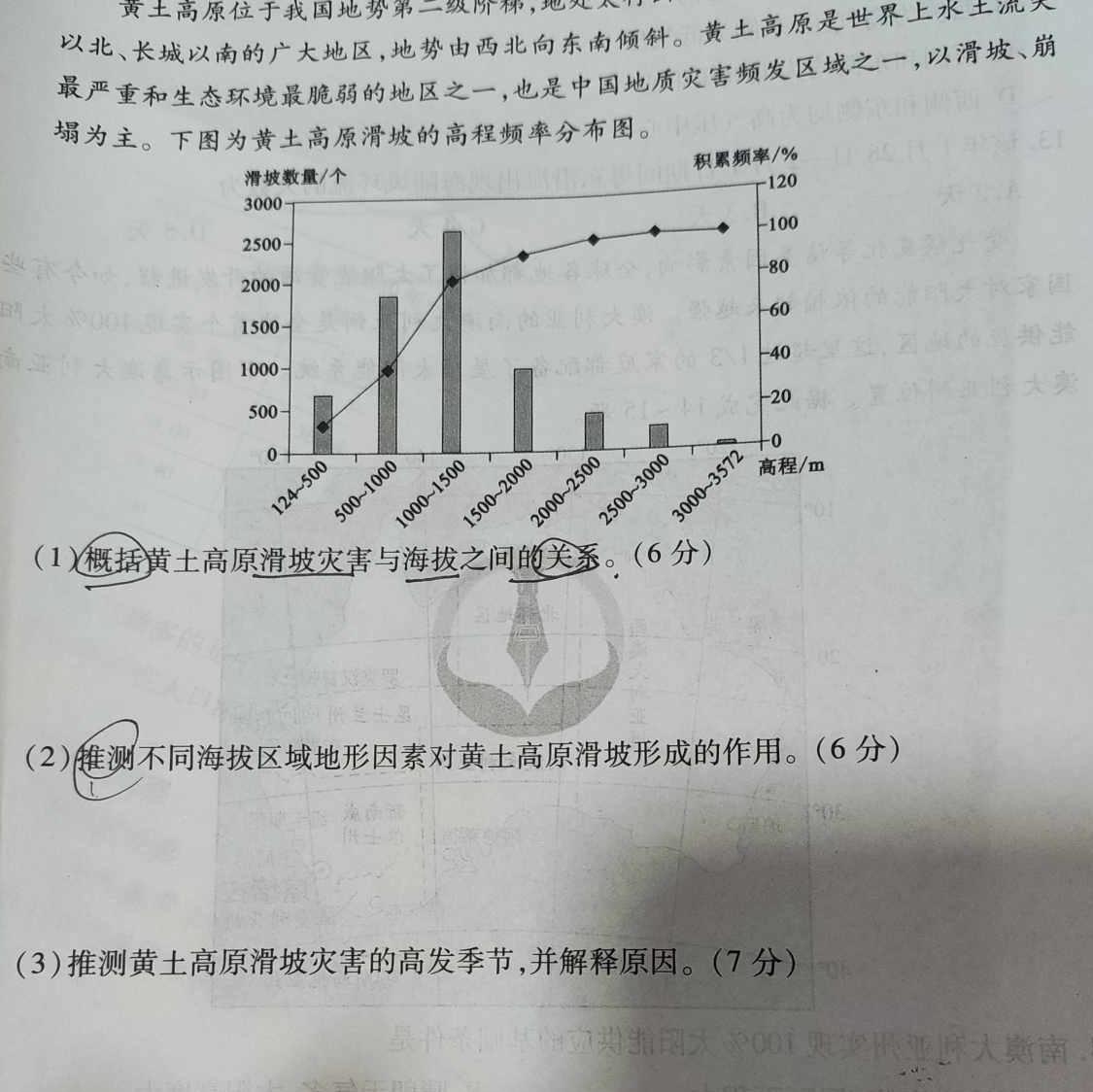 2024年陕西省初中学业水平考试信息卷(A)地理试卷答案。