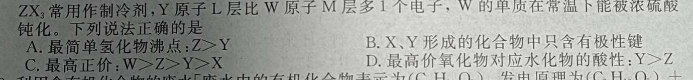 1四川省2023-2024学年度上期高二年级高中2022级期末联考化学试卷答案