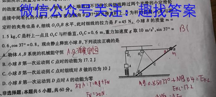 2024年普通高等学校招生全国统一考试样卷(七)7物理试卷答案