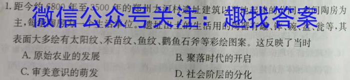 2024届普通高等学校招生全国统一考试冲刺预测·全国卷 YX-E(一)1历史试卷答案