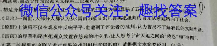 衡水金卷先享题·月考卷·2024-2025学年度上学期高三年级一调考试语文