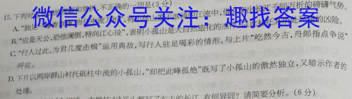 H-2陕西省2023-2024学年度第一学期九年级期末调研语文