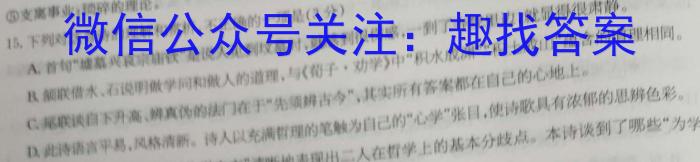 金考卷·百校联盟(新高考卷)2024年普通高等学校招生全国统一考试 预测卷(一)1/语文