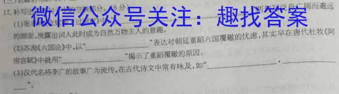 安徽省亳州市蒙城县2023-2024学年度九年级上册学情调研语文