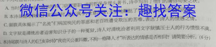 河南省2023~2024学年度七年级上学期阶段评估(二) 3L R-HEN/语文
