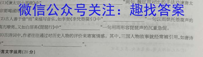 云南师大附中(贵州卷)2024届高考适应性月考卷(七)(白黑黑白白黑黑)语文