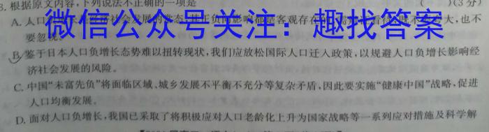 河北省2023-2024学年度第一学期九年级素质调研四语文