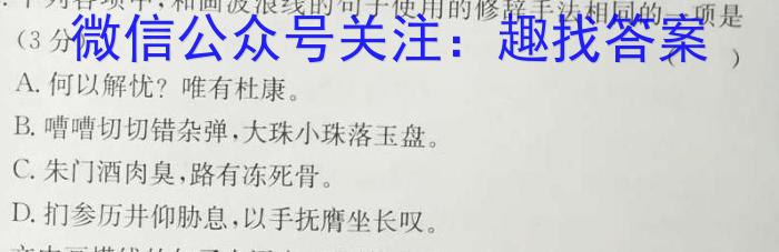 江西省南昌市经开区2023-2024学年度九年级上学期12月监测语文