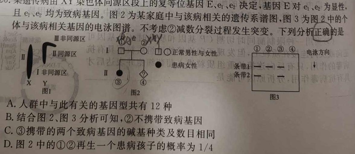 黔东南州2023-2024学年度高一第二学期期末文化水平测试生物