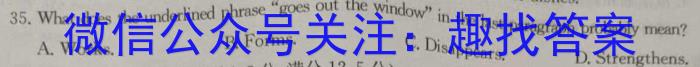 安徽省2023-2024学年九年级期末考试（第四次）英语试卷答案