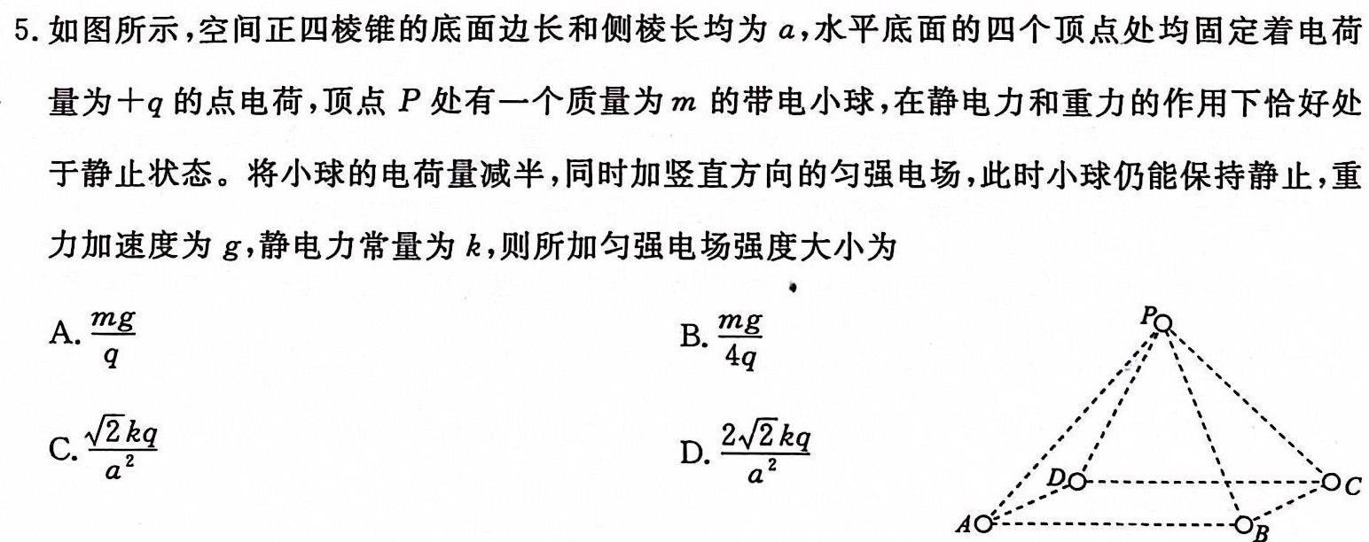 重庆康德2024年普通高等学校招生全国统一考试 高三第一次联合诊断检测物理试题.