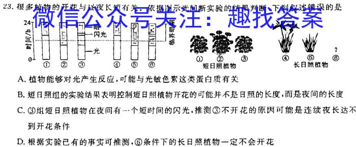 山西省2023-2024学年下学期八年级期末综合评估生物学试题答案