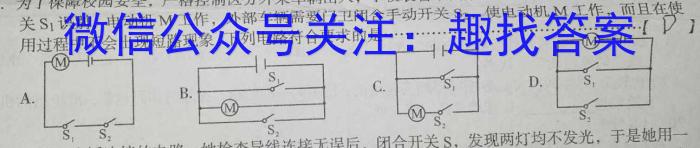 炎德英才大联考 长郡中学2024届模拟试卷(一)1物理试卷答案