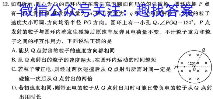 2023-2024学年江西省高二期末教学质量检测(JA)物理试卷答案