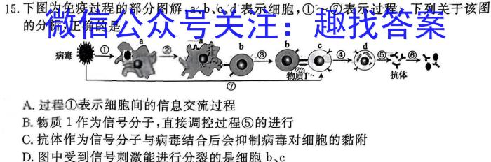 贵州省2024年毕节市高二年级期末联考生物学试题答案