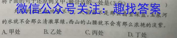 云南省昭通市2023-2024学年度九年级上学期期末考试语文