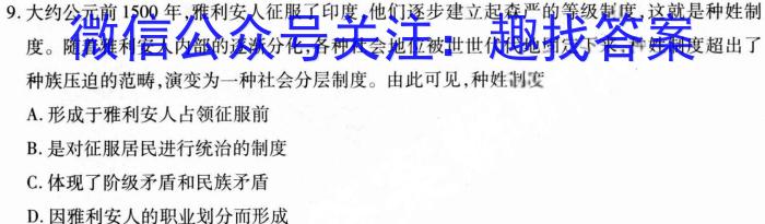 安徽省2024届九年级质量检测试卷（64）历史