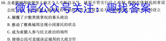 2024年普通高等学校招生全国统一考试样卷(三)3历史试卷答案