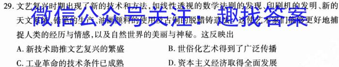 2024届黄山市高中毕业班第二次质量检测历史试卷答案