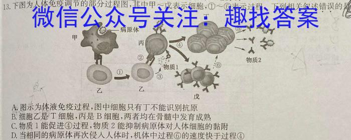 江西省2023-2024学年度九年级阶段性练习（五）生物学试题答案