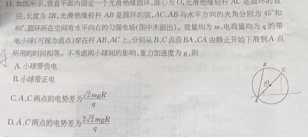 河南省2024年初中学业水平检测第一次模拟考试物理试题.