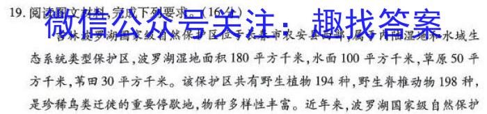 第九届湖北省高三(4月)调研模拟考试(2024.4)地理试卷答案