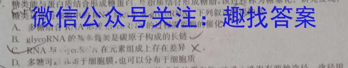 山西省2024届高三1月联考(SHX)生物学试题答案