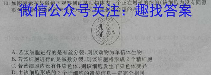 江西省赣州市2024年初中学业水平适应性考试(5月)生物学试题答案