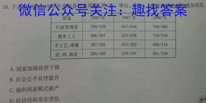 2024届高考信息检测卷(全国卷)二2历史试卷答案