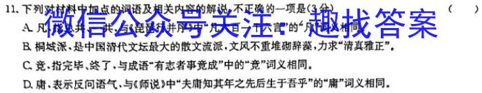 陕西益卷2024年陕西省初中学业水平考试全真模拟(三)3语文