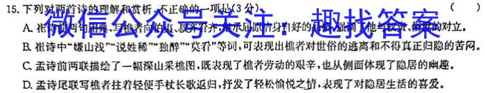 2024-2025学年陕西省高二考试9月联考(无角标)语文