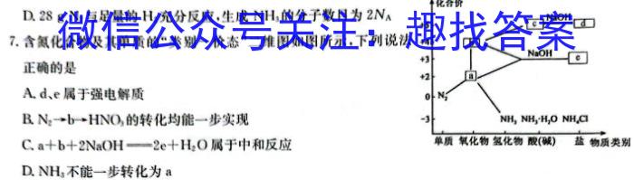 河北省2023-2024学年度第二学期学业水平抽样评估(二)化学