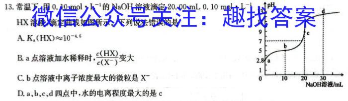 江西省赣州市2023~2024学年度高三第一学期期末考试(2024年1月)化学