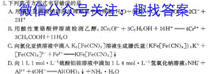 【精品】中考必刷卷·2024年名校内部卷五化学