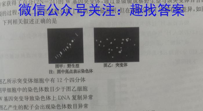 2024年河南省普通高中招生考试猜押卷(一)生物学试题答案