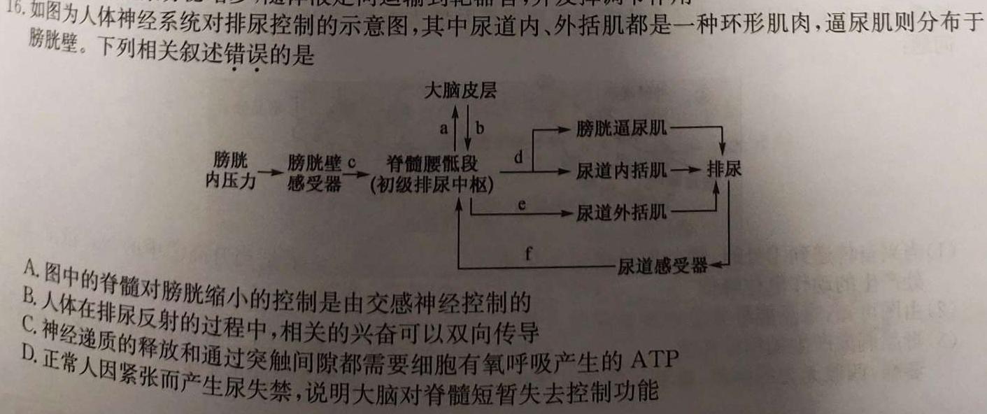 江西省2024年初中学业水平考试冲刺练习（一）生物