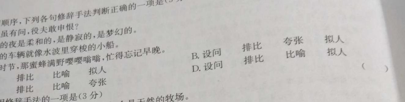 [今日更新]万维中考·2024年河北省初中毕业生升学文化课考试（黑卷）语文试卷答案