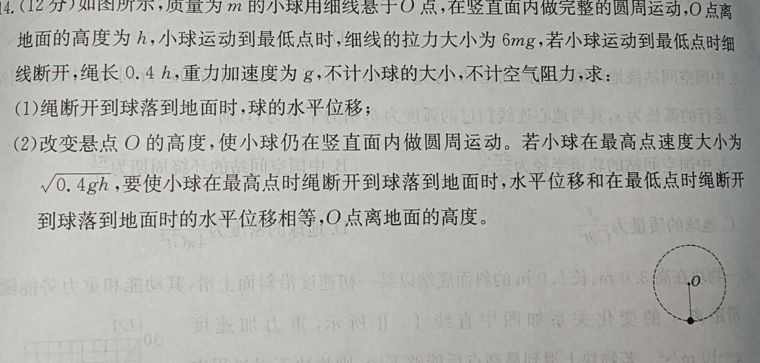 [今日更新]2024届炎德英才大联考长郡中学模拟试卷(二).物理试卷答案